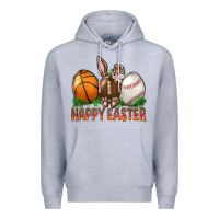 Heather Grey Happy Easter Sports Premium Hoodie - BundleAndBundleShop