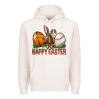 Pale Pink Happy Easter Sports Premium Hoodie - BundleAndBundleShop