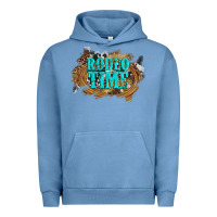 Pigment Pebble Blue rodeo time  with leopard and cowhide Urban Hoodie - Artiststas