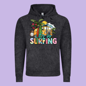 Let's Go Surfing Vintage Hoodie Designed By Nancycooperartshop