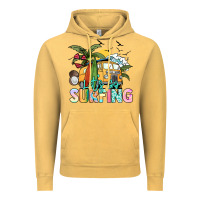Vintage Mustard Let's go surfing Vintage Hoodie - NancyCooperArtShop