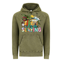 Vintage Olive Let's go surfing Vintage Hoodie - NancyCooperArtShop