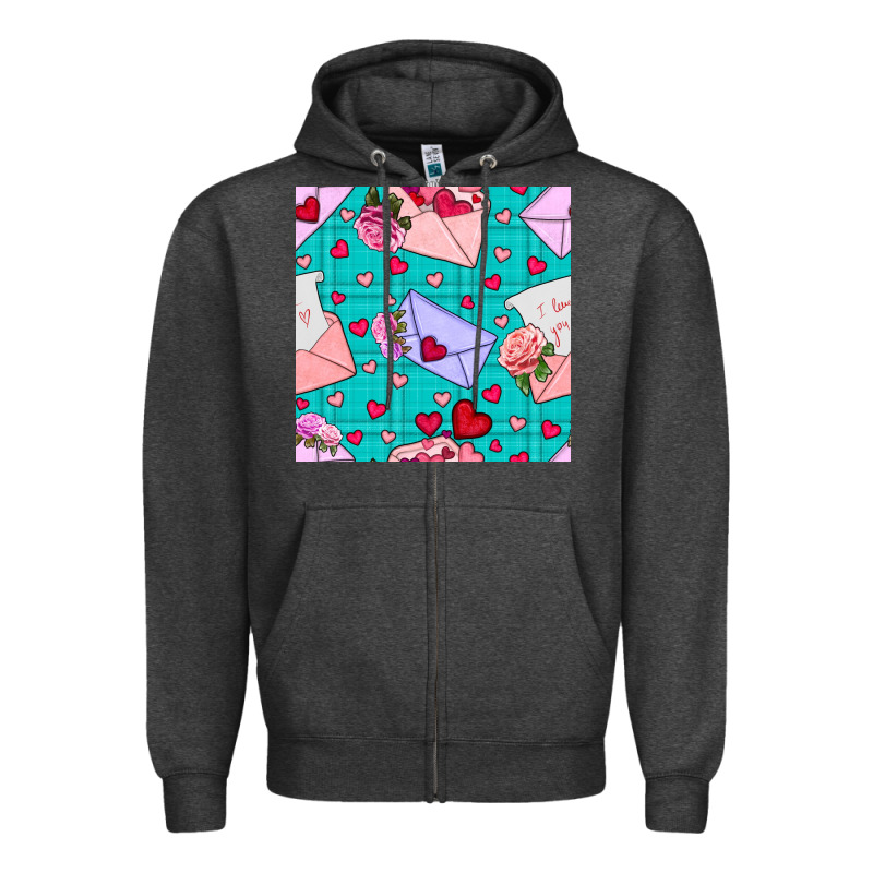 Valentines Day Love Letter And Envelope Zipper Hoodie by BundleAndBundleShop | Teevron