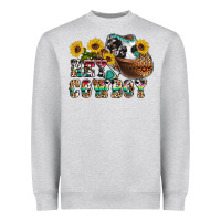 Heather Grey hey cowbow Heavyweight Sweatshirt - OliviaCreatesArt