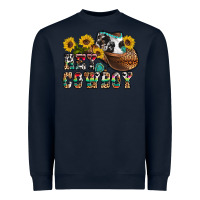 Navy hey cowbow Heavyweight Sweatshirt - OliviaCreatesArt