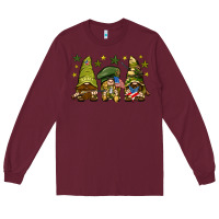 Burgundy Army Gnomes 4th of july Long Sleeve Tee - HowdyJamesFarm