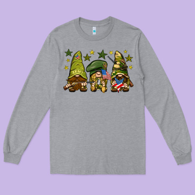 Army Gnomes 4th Of July Long Sleeve Tee Designed By Howdyjamesfarm