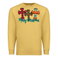 Antique Gold merry Christmas cross Premium Sweatshirt - CowhideDigitalArt