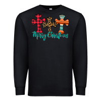 Black merry Christmas cross Premium Sweatshirt - CowhideDigitalArt