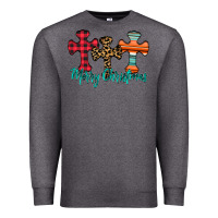 Charcoal Heather merry Christmas cross Premium Sweatshirt - CowhideDigitalArt