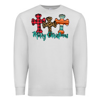 Dove Grey merry Christmas cross Premium Sweatshirt - CowhideDigitalArt