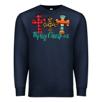 Navy merry Christmas cross Premium Sweatshirt - CowhideDigitalArt