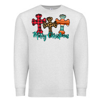 Oatmeal Heather merry Christmas cross Premium Sweatshirt - CowhideDigitalArt