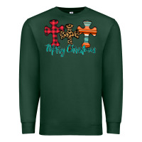 Sports Green merry Christmas cross Premium Sweatshirt - CowhideDigitalArt
