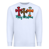 White merry Christmas cross Premium Sweatshirt - CowhideDigitalArt