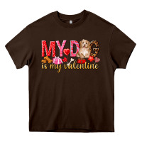 Chocolate Brown my dog is my valentine Heavy Core Tee - NancyCooperArtShop