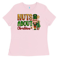 Bubblegum Pink Nuts about Christmas Nutcracker Ladies Tee - NancyCooperArtShop