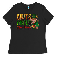 Black Nuts about Christmas Nutcracker Ladies Tee - NancyCooperArtShop