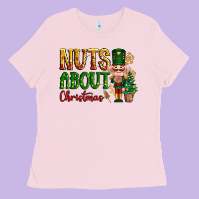 Nuts About Christmas Nutcracker Ladies Tee Designed By Nancycooperartshop