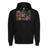 Black happy mardi gras Zipper Hoodie - FaDigitalArtStudio