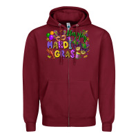 Burgundy happy mardi gras Zipper Hoodie - FaDigitalArtStudio
