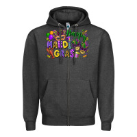Charcoal Heather happy mardi gras Zipper Hoodie - FaDigitalArtStudio