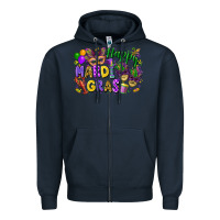 Navy happy mardi gras Zipper Hoodie - FaDigitalArtStudio