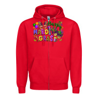 Red happy mardi gras Zipper Hoodie - FaDigitalArtStudio