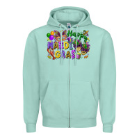 Seafoam happy mardi gras Zipper Hoodie - FaDigitalArtStudio