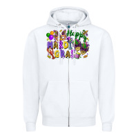 White happy mardi gras Zipper Hoodie - FaDigitalArtStudio