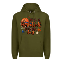 Army Green it's a basketball kinda day Premium Hoodie - FaDigitalArtStudio