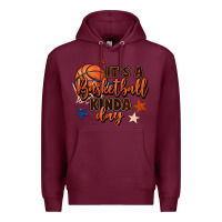 Burgundy it's a basketball kinda day Premium Hoodie - FaDigitalArtStudio
