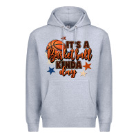 Heather Grey it's a basketball kinda day Premium Hoodie - FaDigitalArtStudio