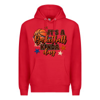 Red it's a basketball kinda day Premium Hoodie - FaDigitalArtStudio