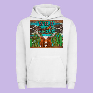 Whild Child Longhorn  Cactus Cowhide Urban Hoodie Designed By Artiststas