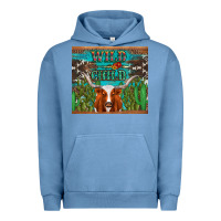 Pigment Pebble Blue whild child longhorn  cactus cowhide Urban Hoodie - Artiststas