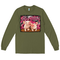 Army Green be mine valentine's day pigs Long Sleeve Tee - Jasminsmagicworld