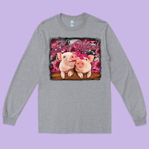 Be Mine Valentine's Day Pigs Long Sleeve Tee Designed By Jasminsmagicworld