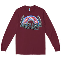 Burgundy American rainbow Long Sleeve Tee - HowdyJamesFarm