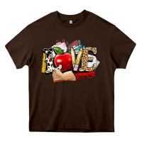 Chocolate Brown teacher school love Heavy Core Tee - NancyCooperArtShop