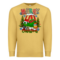 Antique Gold merry christmas car Premium Sweatshirt - CowhideDigitalArt
