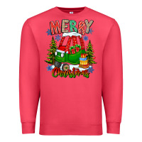 Cardinal merry christmas car Premium Sweatshirt - CowhideDigitalArt