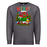 Charcoal Heather merry christmas car Premium Sweatshirt - CowhideDigitalArt