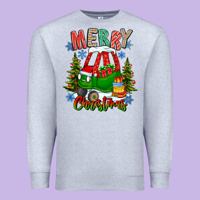 Merry Christmas Car Premium Sweatshirt Designed By Cowhidedigitalart