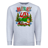 Heather Grey merry christmas car Premium Sweatshirt - CowhideDigitalArt