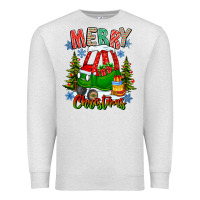 Oatmeal Heather merry christmas car Premium Sweatshirt - CowhideDigitalArt