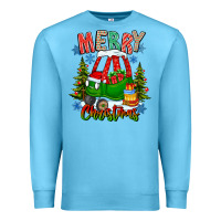 Ocean Blue merry christmas car Premium Sweatshirt - CowhideDigitalArt