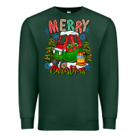 Sports Green merry christmas car Premium Sweatshirt - CowhideDigitalArt