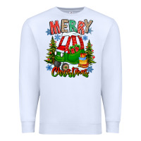White merry christmas car Premium Sweatshirt - CowhideDigitalArt