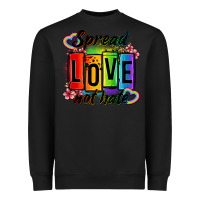 Black spread love not hate Heavyweight Sweatshirt - OliviaCreatesArt